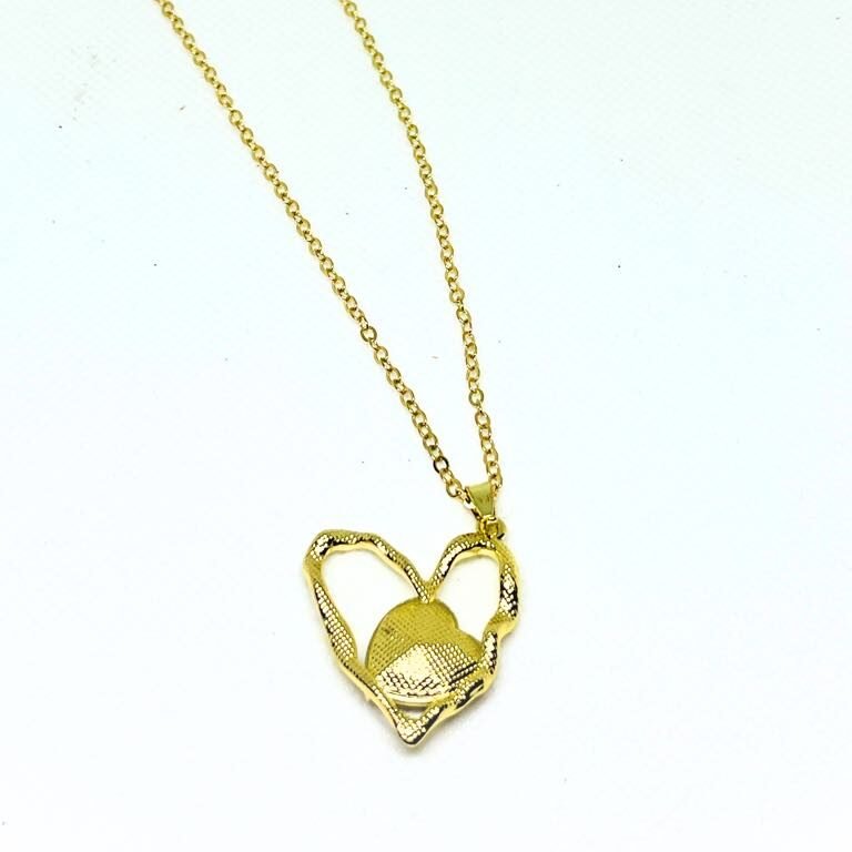 Κολιέ καρδιά σε χυσό χρώμα