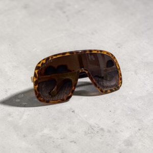 Γυαλιά ηλίου μάσκα σε καφέ χρώμα animal print