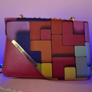Τσάντα πολύχρωμη με συνθετικό δέρμα