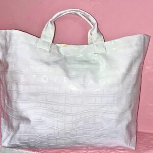 Τσάντα άσπρη γυαλιστερή