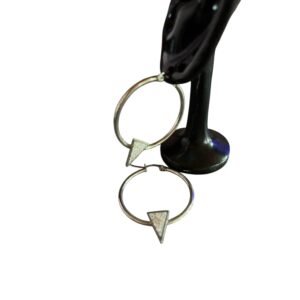 Ατσάλινα σκουλαρίκια κρίκοι σε ασημί χρώμα