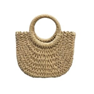 Τσάντα ψάθινη σε χρώμα καφέ