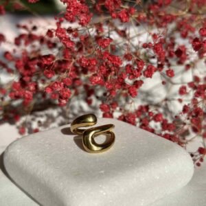 Ατσάλινο δαχτυλίδι σε χρυσό χρώμα και ασημί χρώμα