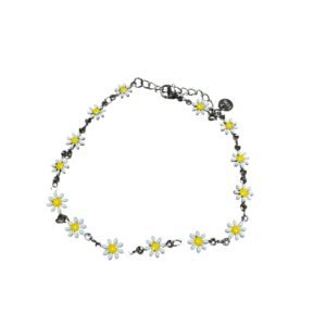 Ατσάλινη αλυσίδα ποδιού με μαργαρίτες