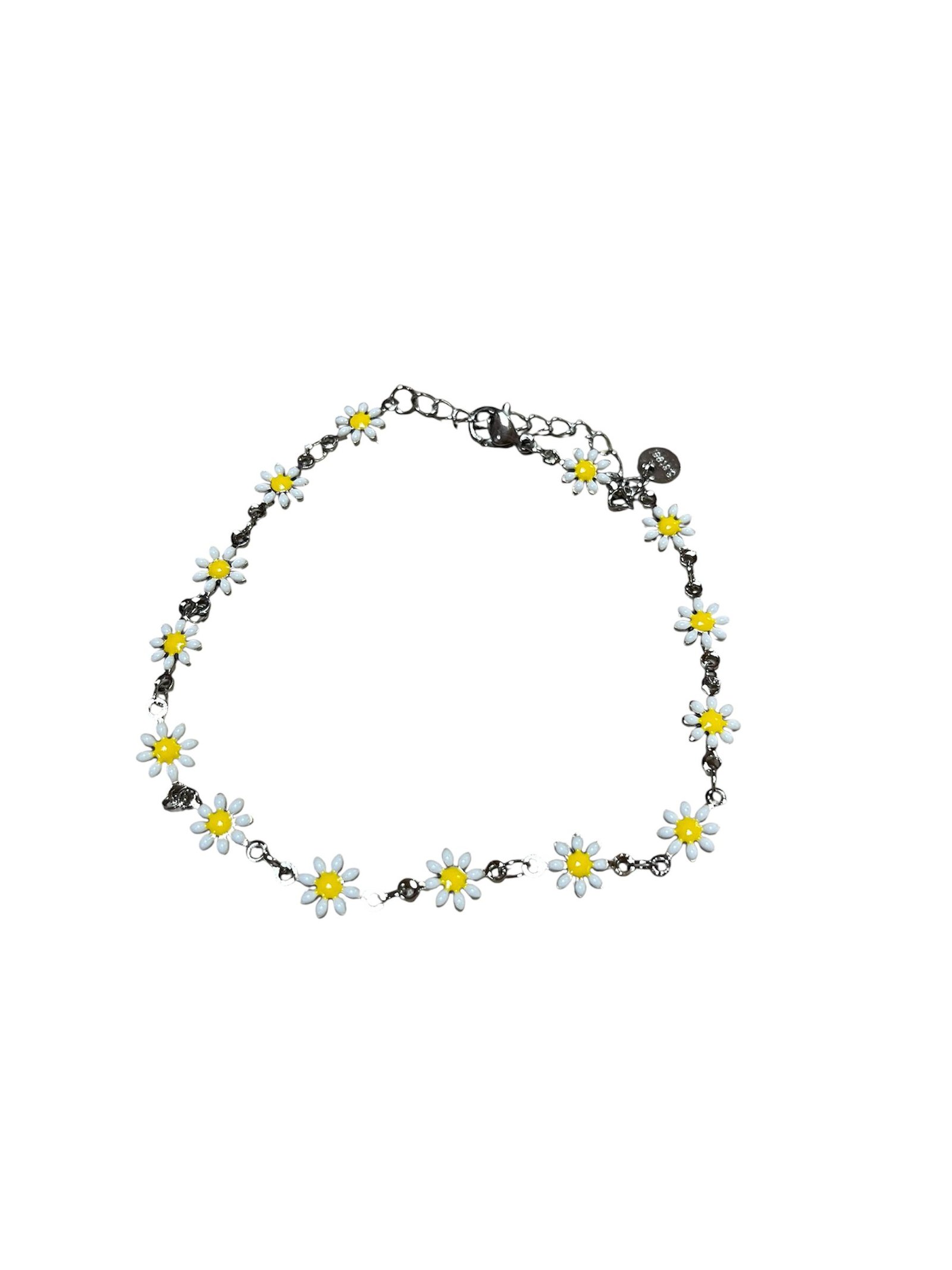 Ατσάλινη αλυσίδα ποδιού με μαργαρίτες