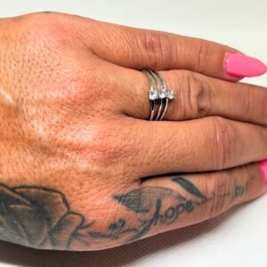 Ατσάλινο δαχτυλίδι με πέτρες