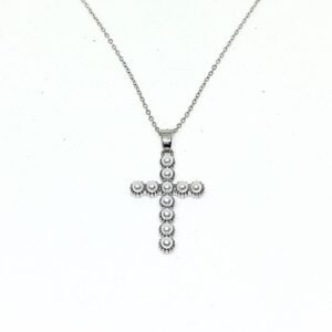 Κολιέ σταυρός σε ασημί χρώμα
