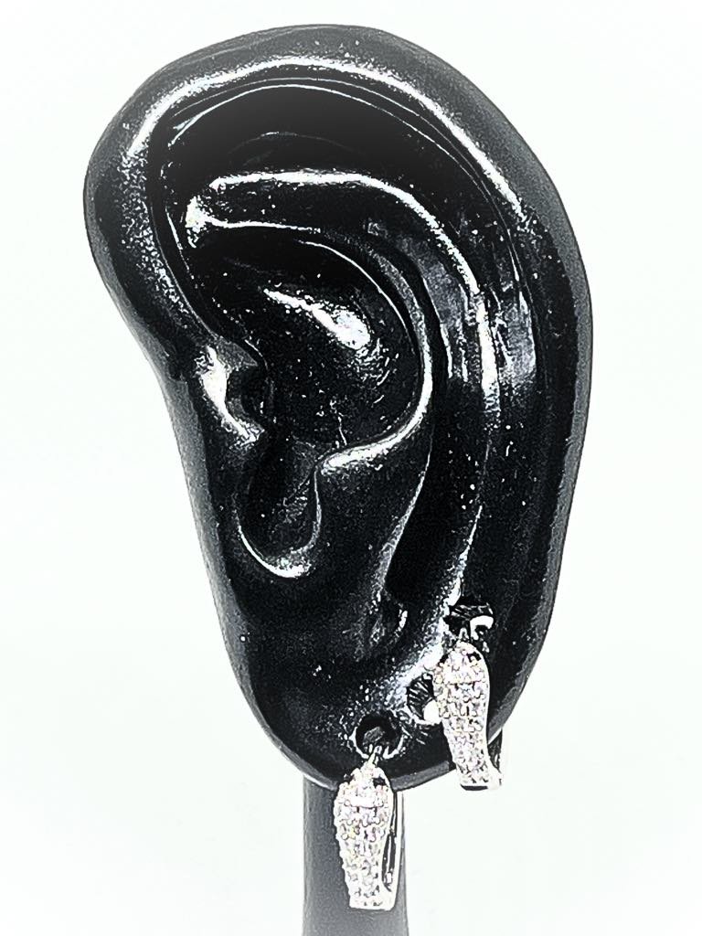 Ατσάλινα σκουλαρίκια σε ασημί χρώμα με σχέδιο φίδι - Image 2