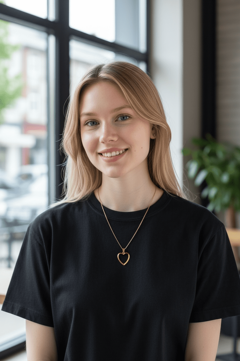 Ατσάλινο κολιέ με σχήμα καρδιά σε μαύρο χρώμα - Image 2