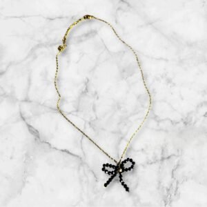 Ατσάλινο κολιέ με σχέδιο φιόγκου