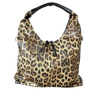 Τσάντα καφέ animal print