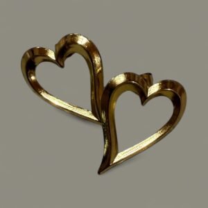 Ατσάλινα σκουλαρίκια με σχήμα καρδία σε χρυσό χρώμα