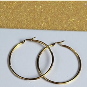 Ατσάλινα σκουλαρίκια κρίκοι σε χρυσό χρώμα