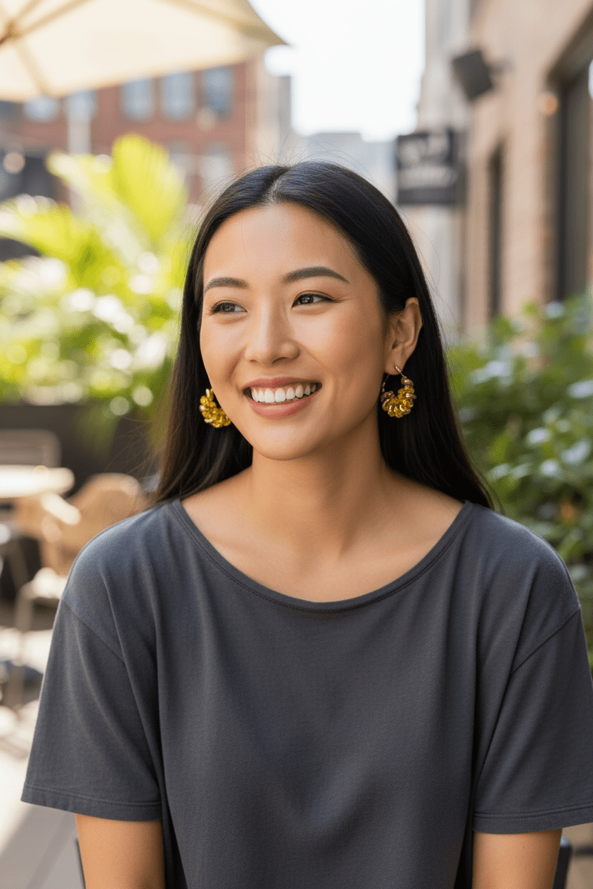 Ατσάλινα σκουλαρίκια κρίκοι σε κίτρινο χρώμα - Image 2