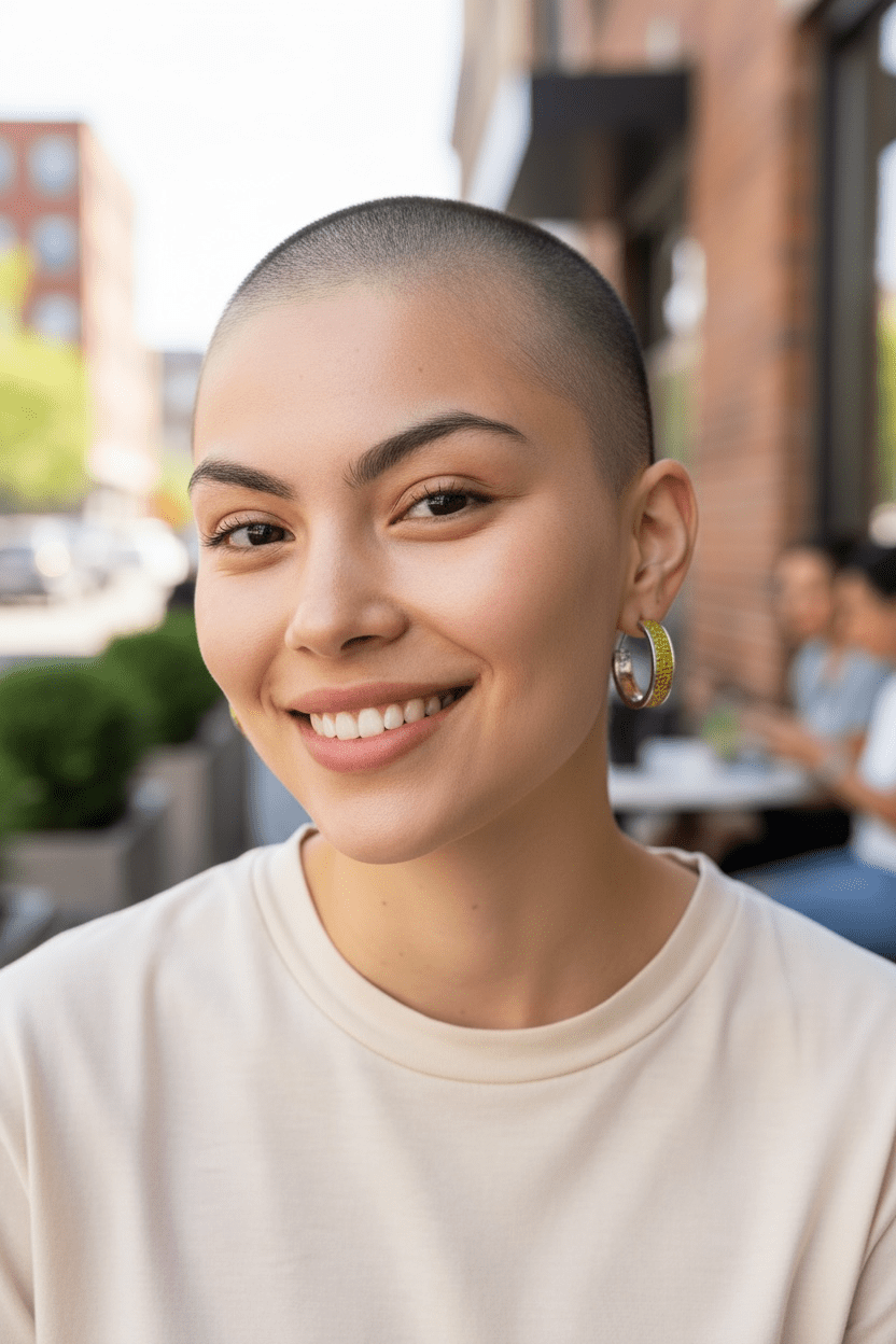 Ατσάλινα σκουλαρίκια κρίκοι σε χακί χρώμα - Image 2