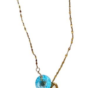 Ατσάλινο κολιέ με σχήμα πεταλούδα σε χρυσό χρώμα