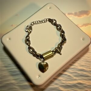 Ατσάλινο βραχιόλι αλυσίδα με καρδία σε χρυσό χρώμα