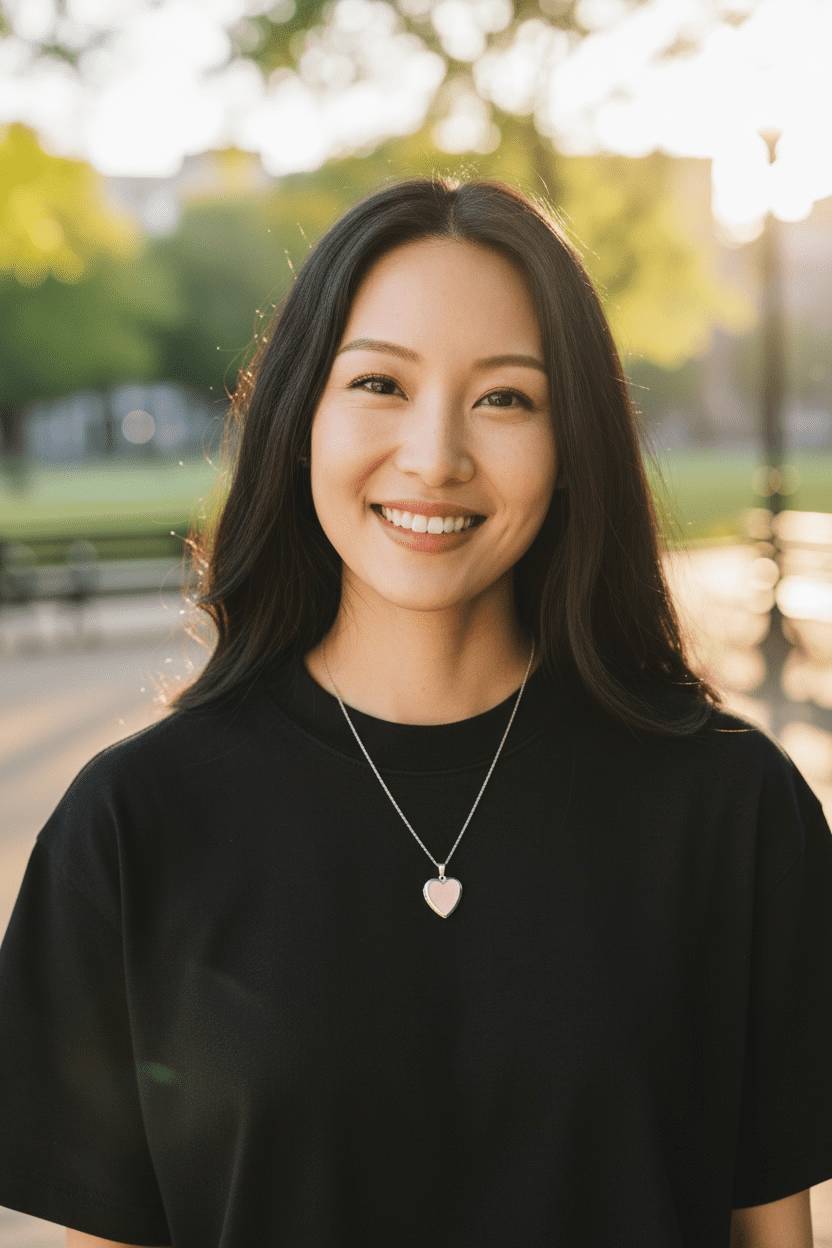 Ατσάλινο κολιέ με ροζ καρδιά σε ασημί χρώμα - Image 2