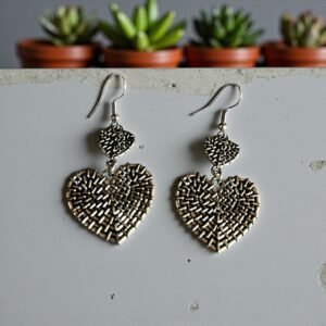 Ατσάλινα σκουλαρίκια καρδία σε ασημί χρώμα