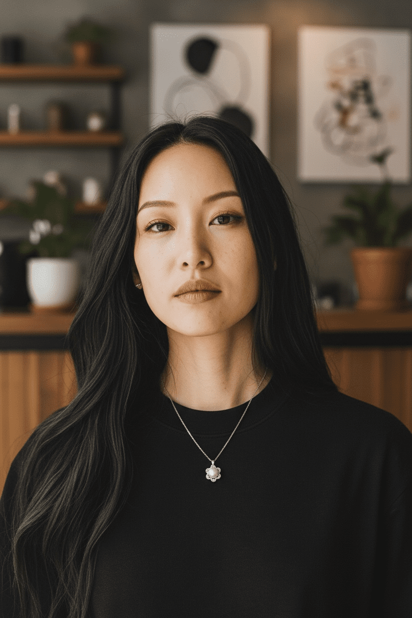 Ατσάλινο κολιέ με σχέδιο μαργαριτάρι - Image 2