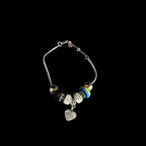 Ατσάλινο βραχιόλι καρδιά σε ασημί χρώμα