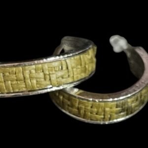 Ατσάλινα σκουλαρίκια κρίκοι σε χακί χρώμα