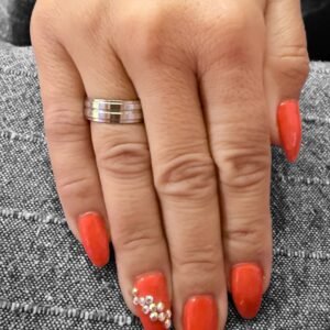 Ατσάλινο δαχτυλίδι με τριπλή σειρά από μοντέρνο σχέδιο