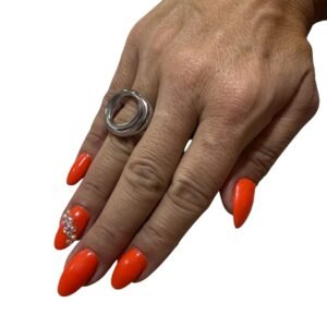 Ατσάλινο δαχτυλίδι με σχήμα κύκλου σε ασημί χρώμα