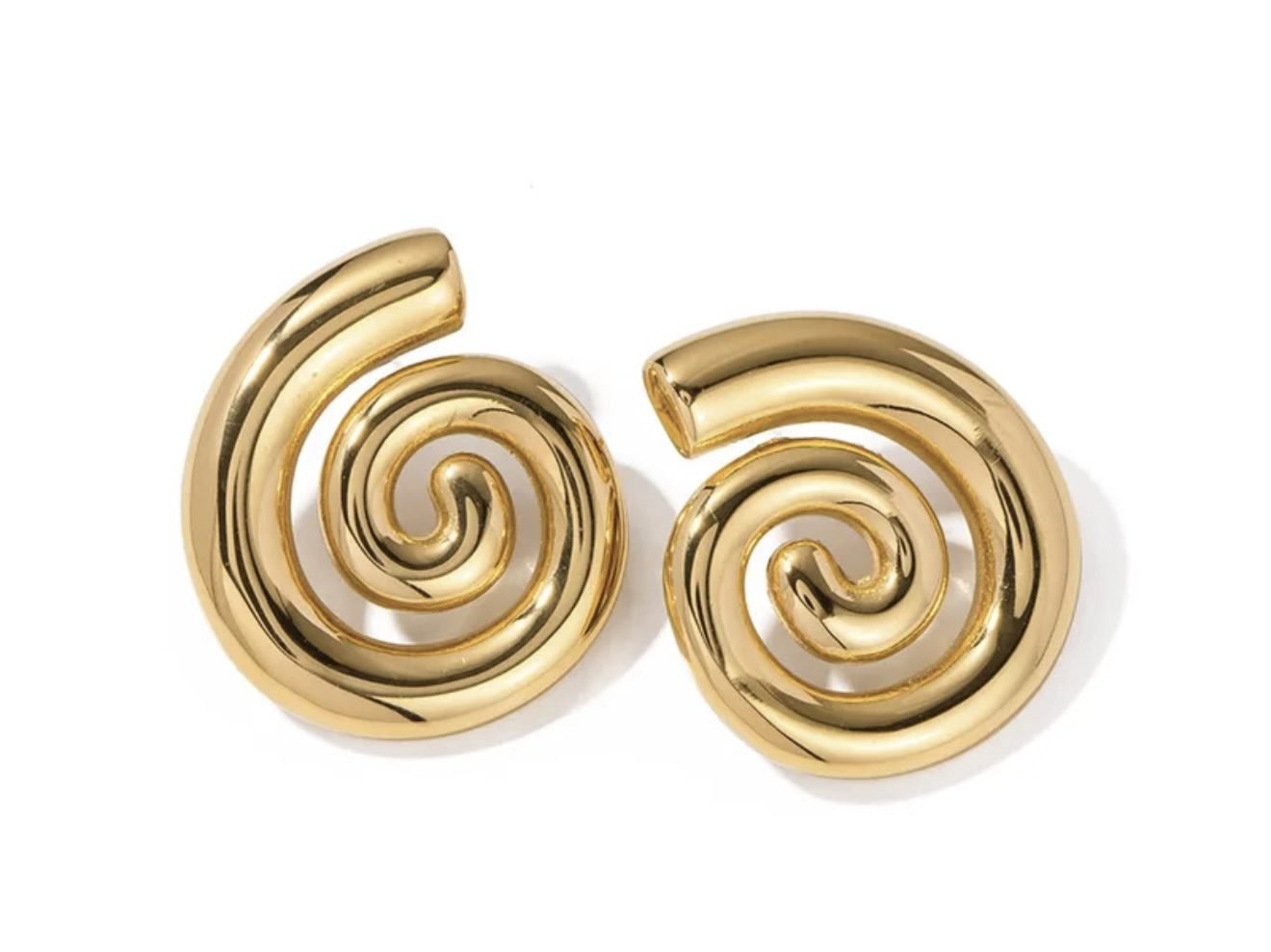 Ατσάλινα δαχτυλίδια με σχήμα σαλιγκάρι σε χρυσό χρώμα