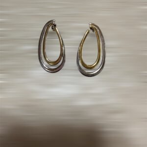 Ατσάλινα Σκουλαρίκια κρίκοι σε λευκό και χρυσό χρώμα