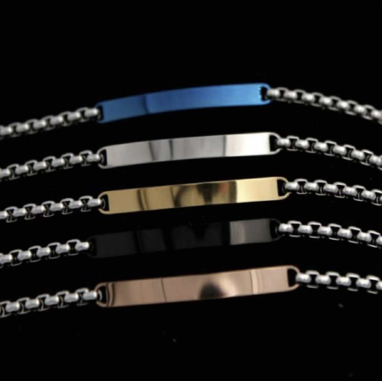 Ατσάλινα βραχιόλια ταυτότητα σε διαφορά χρώματα