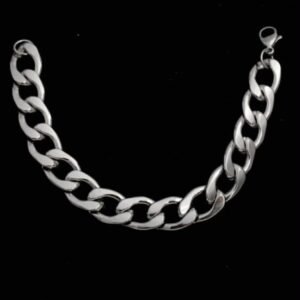 Ατσάλινο βραχιόλι αλυσίδα σε ασημί  χρώμα