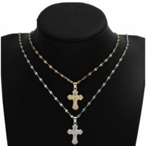 Ατσάλινος Σταύρος σε ασημί χρώμα και χρυσό χρώμα