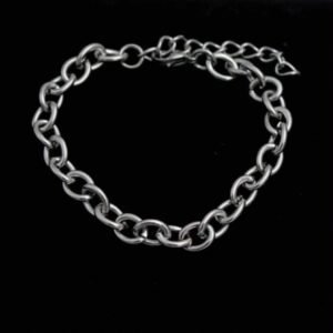 Ατσάλινο βραχιόλι αλυσίδα με ανοιχτούς  κρίκους  σε ασήμι  χρώμα