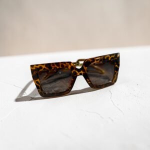 Γυαλιά ηλίου animal print με χρυσό σκελετό