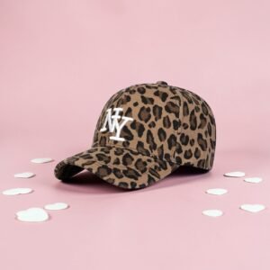 Καπέλο jockey New York σε καφέ animal print χρώμα