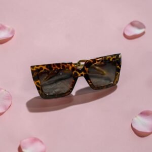 Γυαλιά ηλίου animal print με χρυσό σκελετό