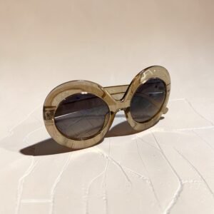 Γυαλιά ηλίου με στρογγυλό σχέδιο σε μπεζ χρώμα