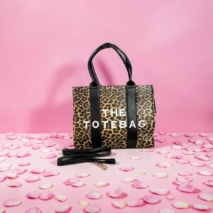 Γυναικεία τσάντα σε καφέ animal print και μαύρο λουρί (THE TOTEBAG)