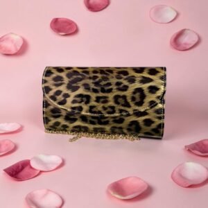 Γυναικεία τσάντα σε  καφέ animal print χρώμα