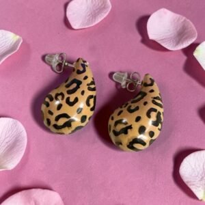 Κοκάλινα Σκουλαρίκια Animal print